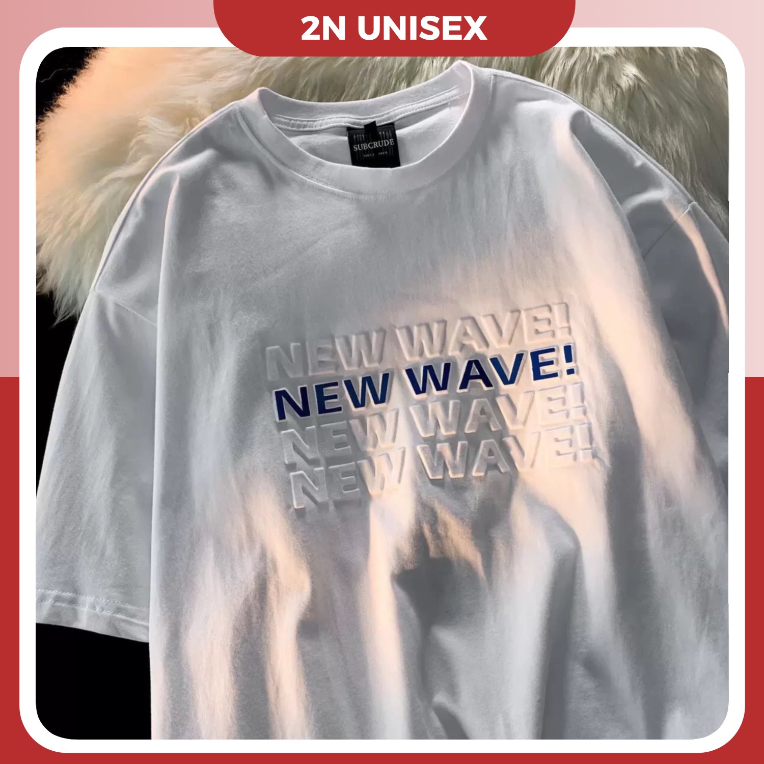 Áo thun tay lỡ form rộng - phông nam nữ cotton oversize - T shirt new wave b - 2N Unisex