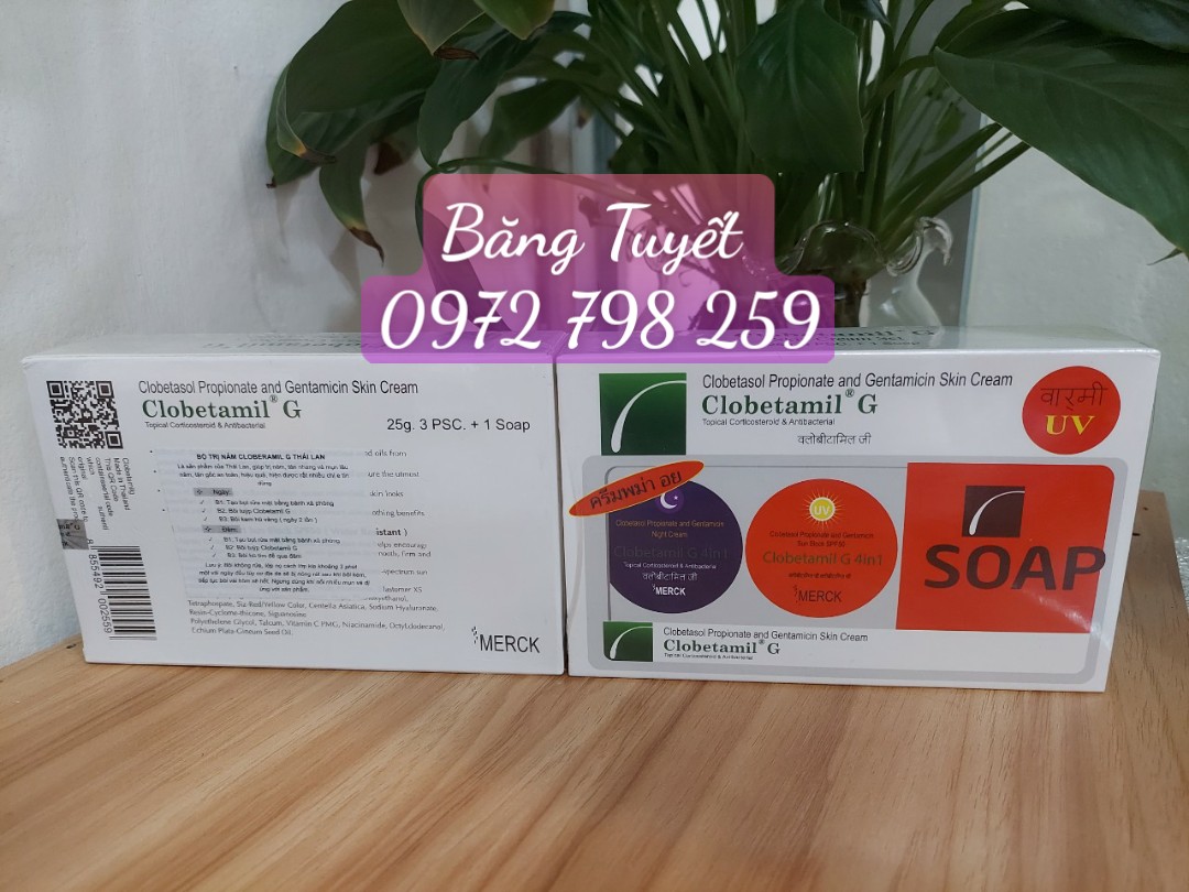 Bộ Kem Nám Tàn Nhang làm trắng da Clobetamil G 4in1 Chuẩn 100% Thái Lan