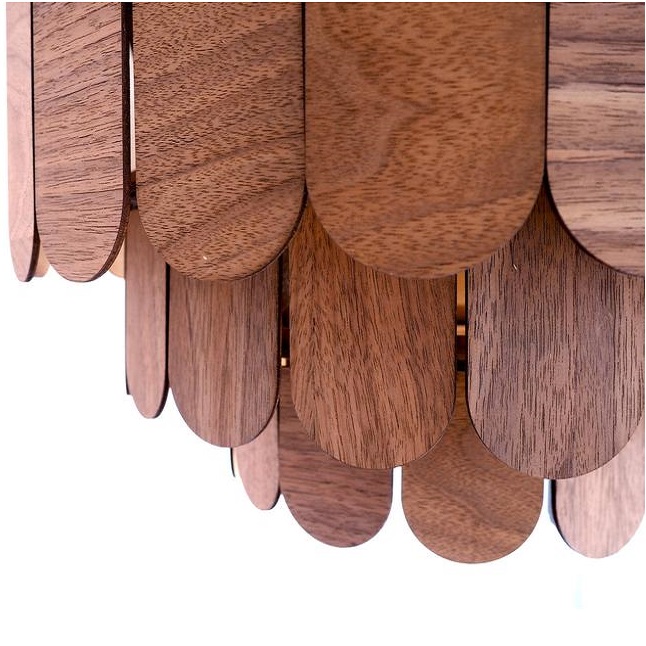 Đèn gỗ thả trần CAO CẤP hiện đại sang trọng 42x50 chất liệu gỗ trang trí cho phòng khách nhà căn hộ decor nhà quán cafe