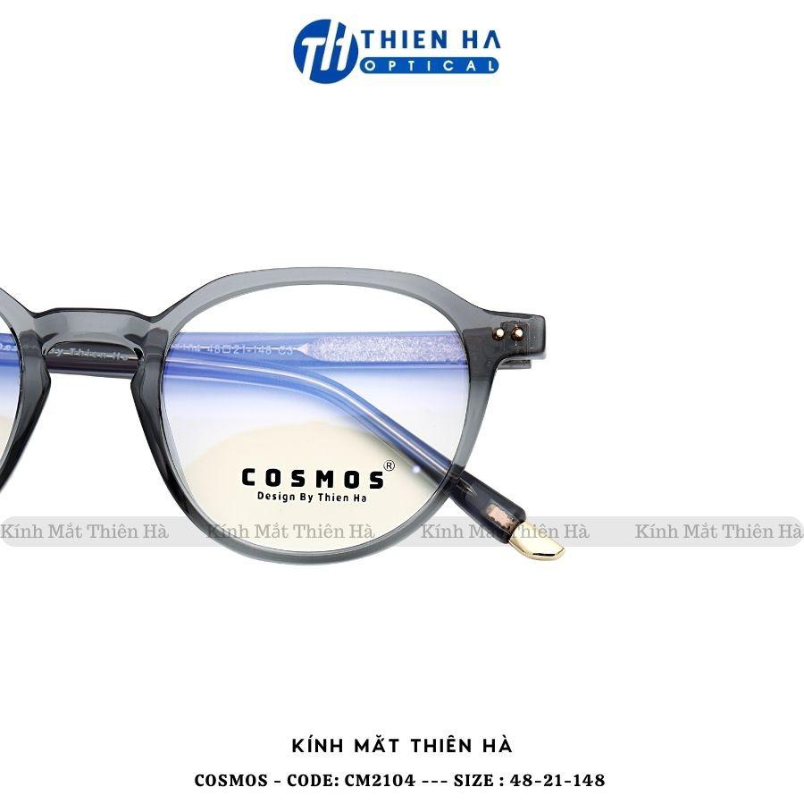 Gọng kính tròn nam nữ Thiên Hà Optical nhựa Acetate cốt thép chắc chắn ôm mặt phù hợp độ cận cao COSMOS CM2104