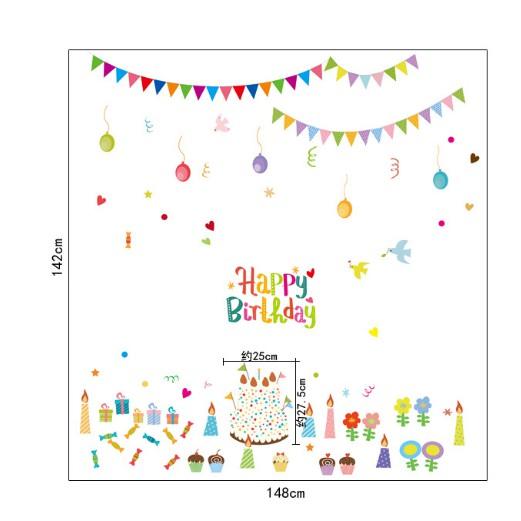 Decal trang trí tường Sinh Nhật - Party Happy Birthday