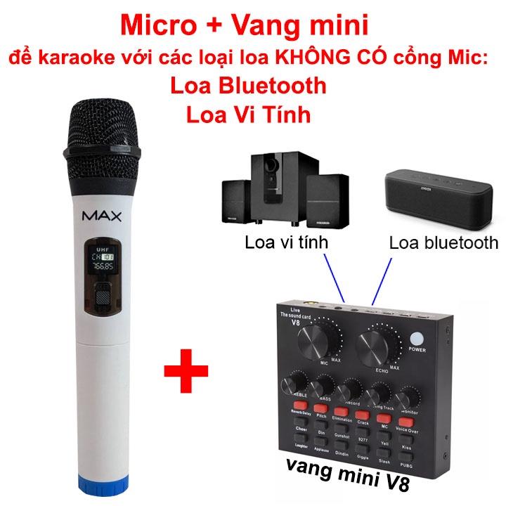 Micro Không Dây Max 21, Pin Sạc Đa Năng, Âm Thanh Chuẩn, Hát Hay