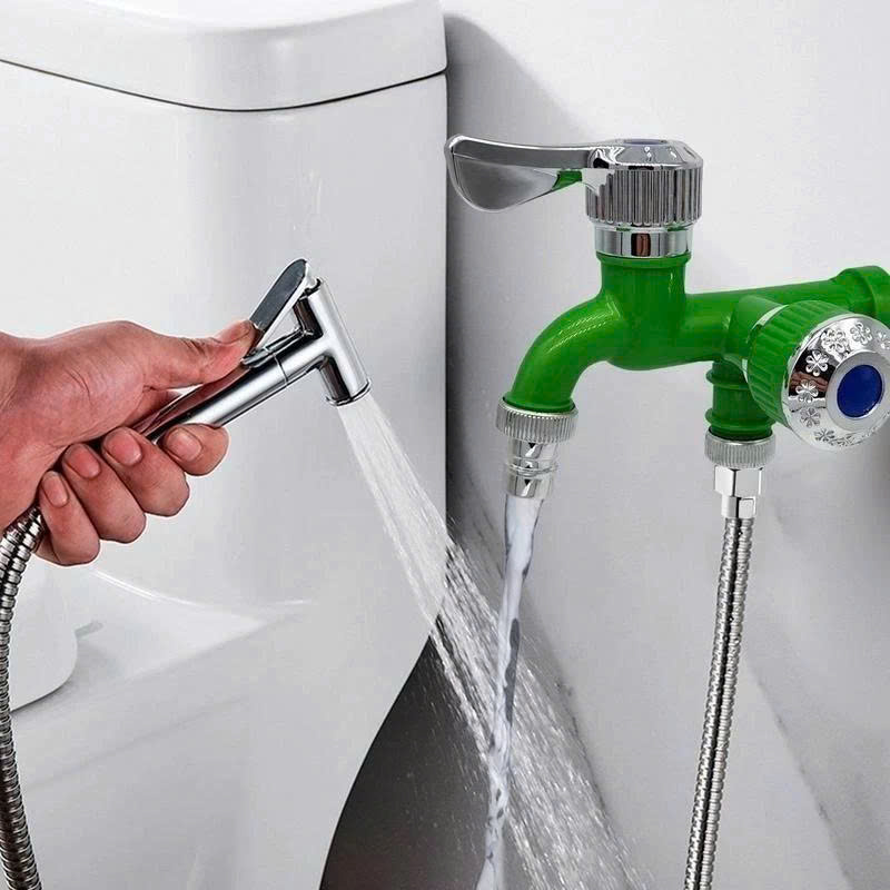 Vòi Nước 2 Đầu Ra Cao Cấp – Tiện Ích Cho Máy Giặt, Bồn Rửa, Sân Vườn