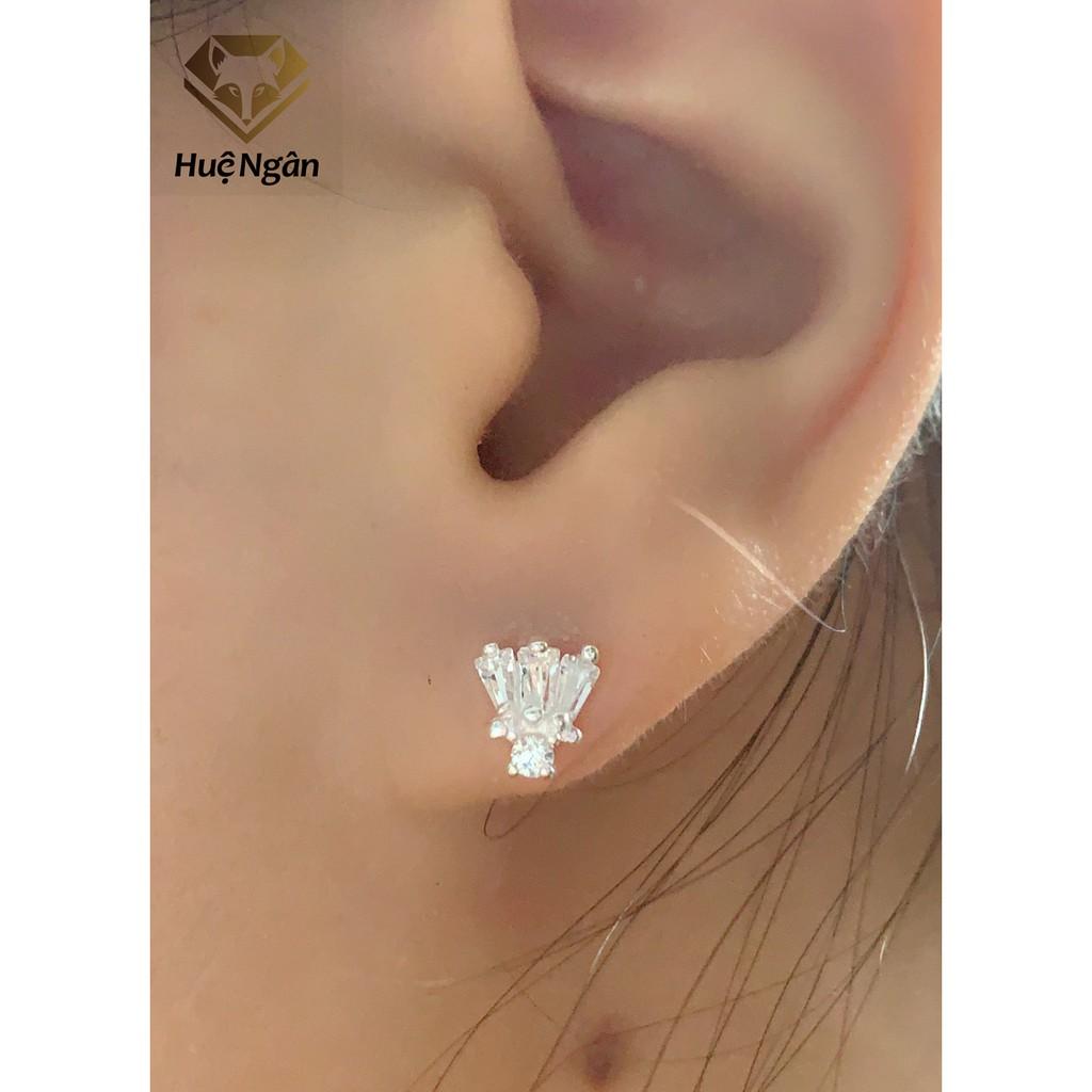 Bông tai bạc Ý 925 Huệ Ngân - Vương Miện đẹp YCXR361
