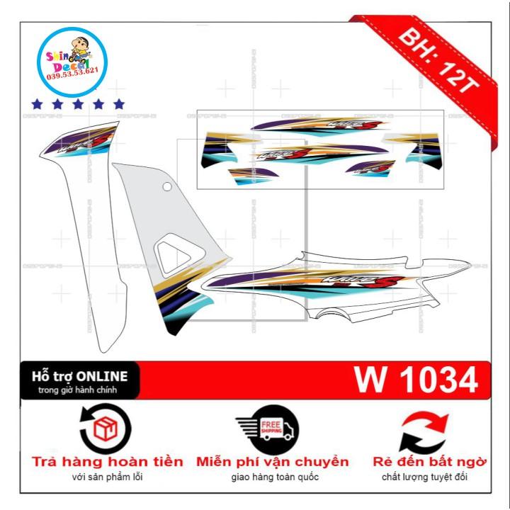 Tem rời wave S 100 2016 dán xe trắng