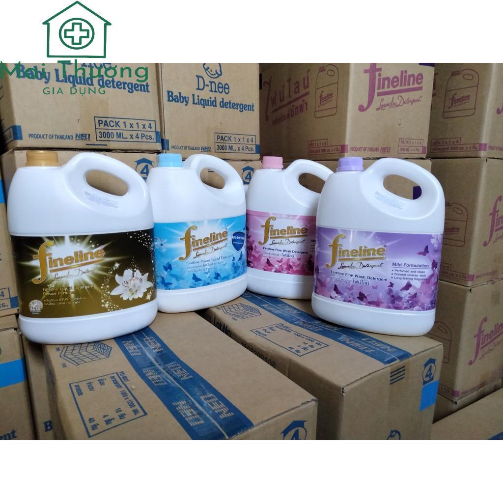 Combo 4 Can Nước Giặt Quần Áo FINELINE Thái Lan Chính Hãng Vừa giặt Vừa Xả Tiết Kiệm Chi Phí