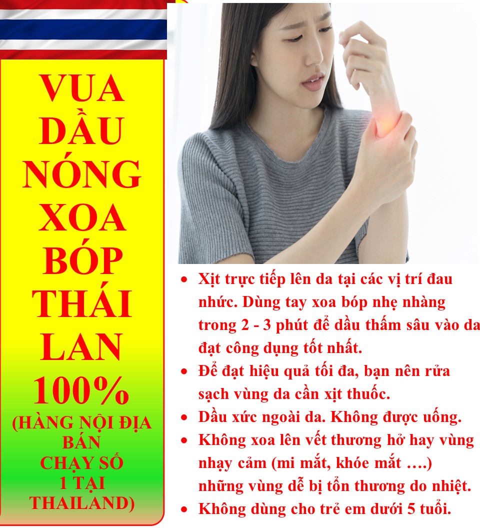 CHAI DẦU NÓNG XOA BÓP CÁ SẤU TRỊ ĐAU NHỨC TAY CHÂN - CAM KẾT HÀNG THẬT THAILAND 100