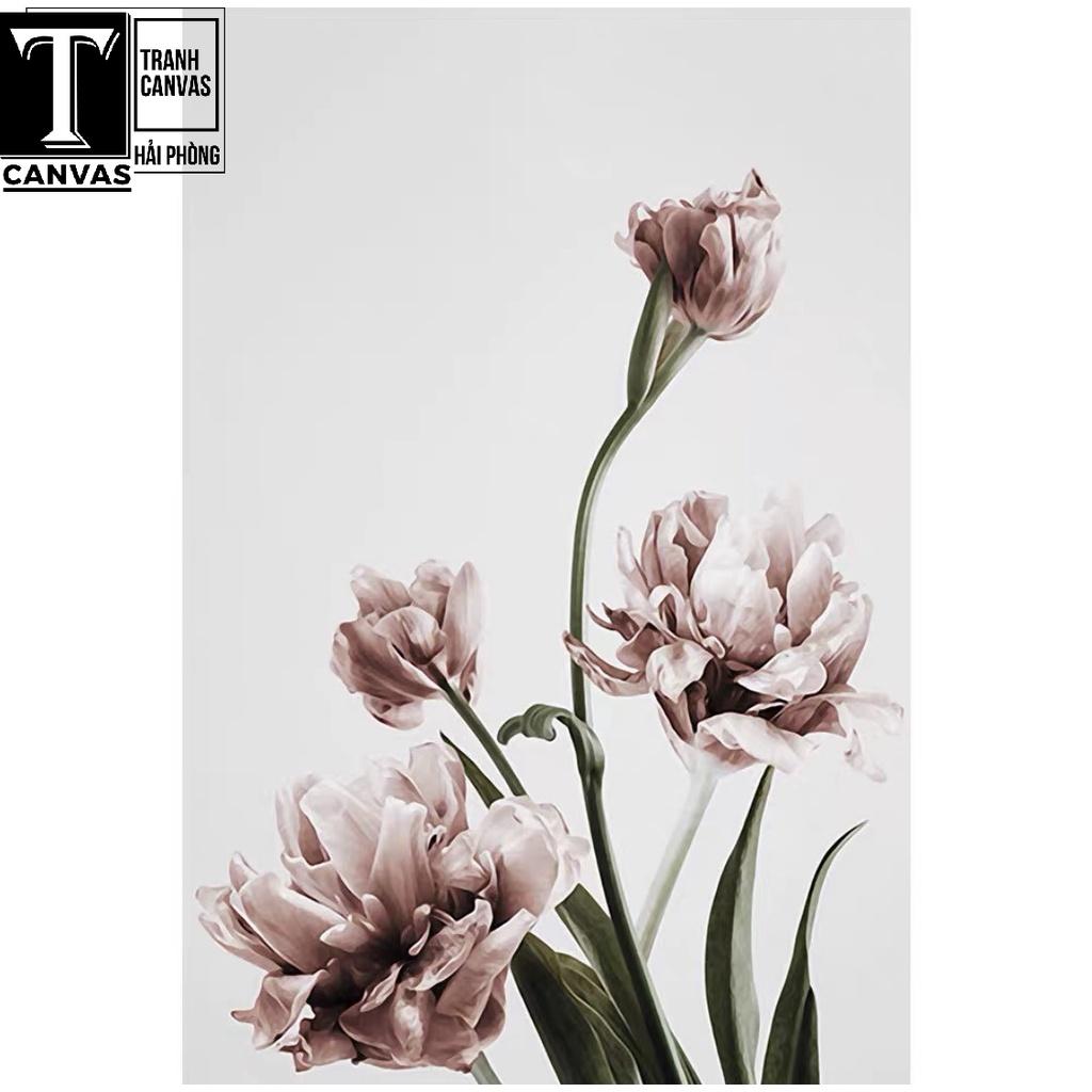 Tranh canvas treo tường phòng khách, tranh hiện đại nghệ thuật cành hoa đẹp H 04-06