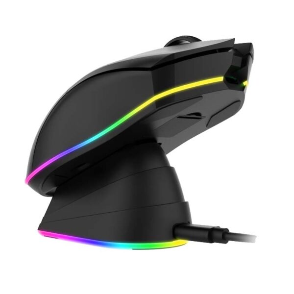 Chuột Gaming Không Dây DAREU EM901X RGB SUPERLIGHT, FAST CHARING DOCK (Black/White/Pink) - Hàng Chính Hãng