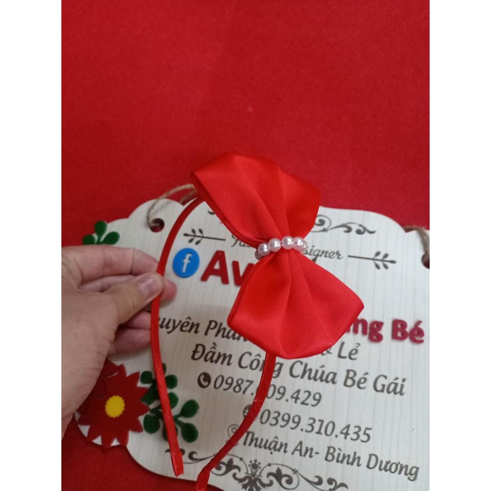 cài nơ bé gái  - kẹp hồng phấn - cài hồng mới