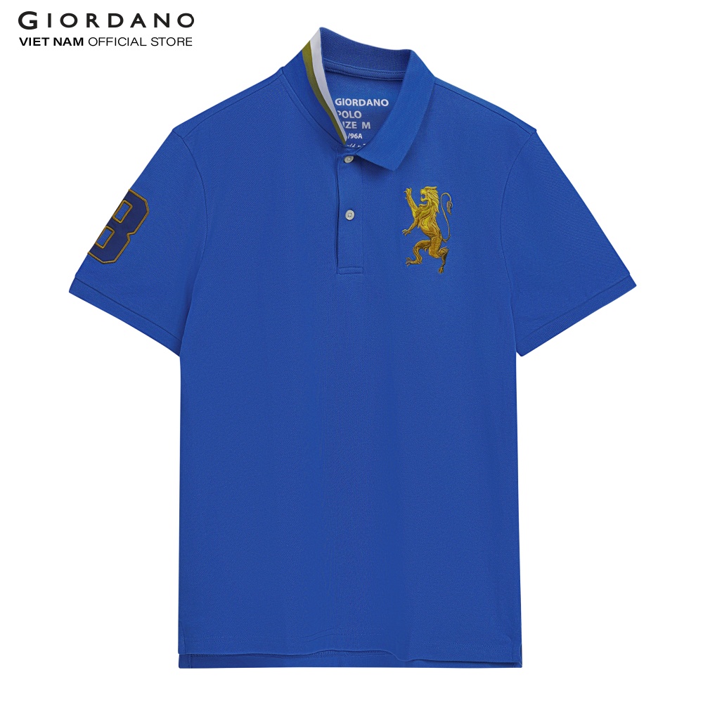 Áo Thun Có Cổ Trẻ Em Logo Thêu Sư Tử Lion Polo Giordano 03011222