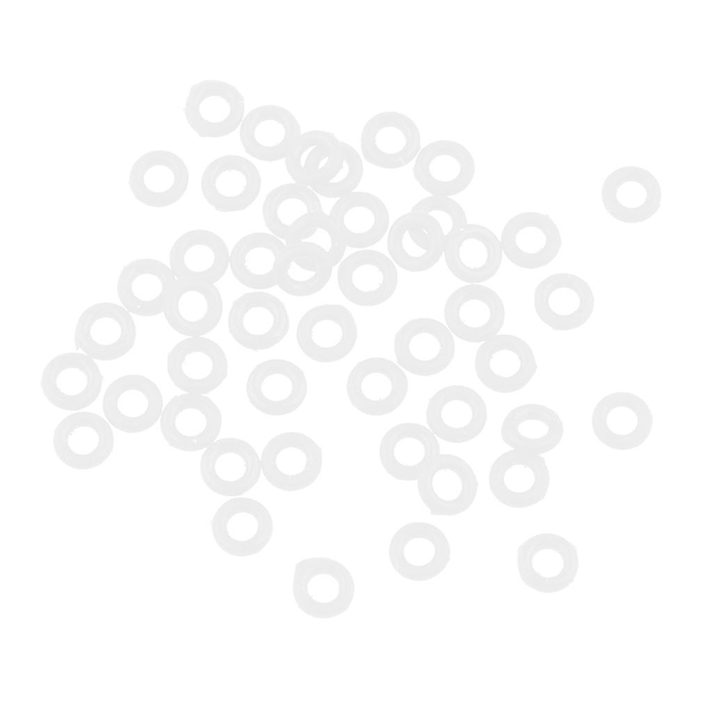 2- 100 Pieces White Rubber Stem Shaft O-Rings Grommets Washers