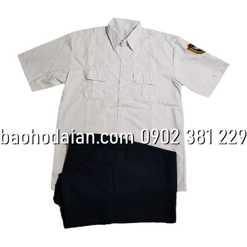 Quần áo bảo vệ màu trắng đầy đủ phụ kiện (áo vải xi - quần casme xanh)