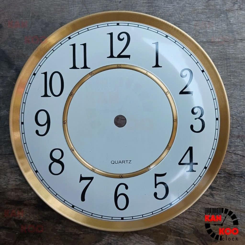 Mặt số đồng hồ treo tường nhôm màu trắng, dập nổi kiểu số HỌC TRÒ 18cm