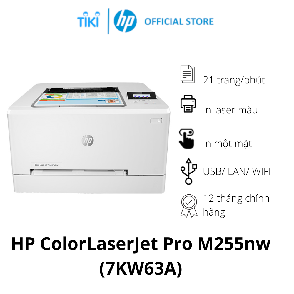 Máy in laser màu HP Color LaserJet Pro M255nw (7KW63A) - Hàng chính hãng