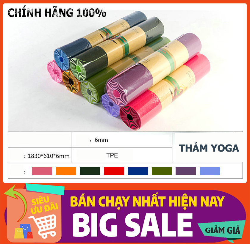 Thảm Tập YOGA 2 lớp chống trượt, không thấm nước