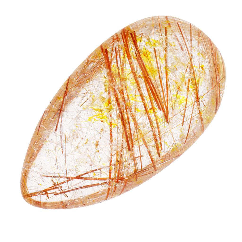 3-6pack Natural Gold Rutilated Quartz Crystal Pendant for DIY Pendant Jewelry
