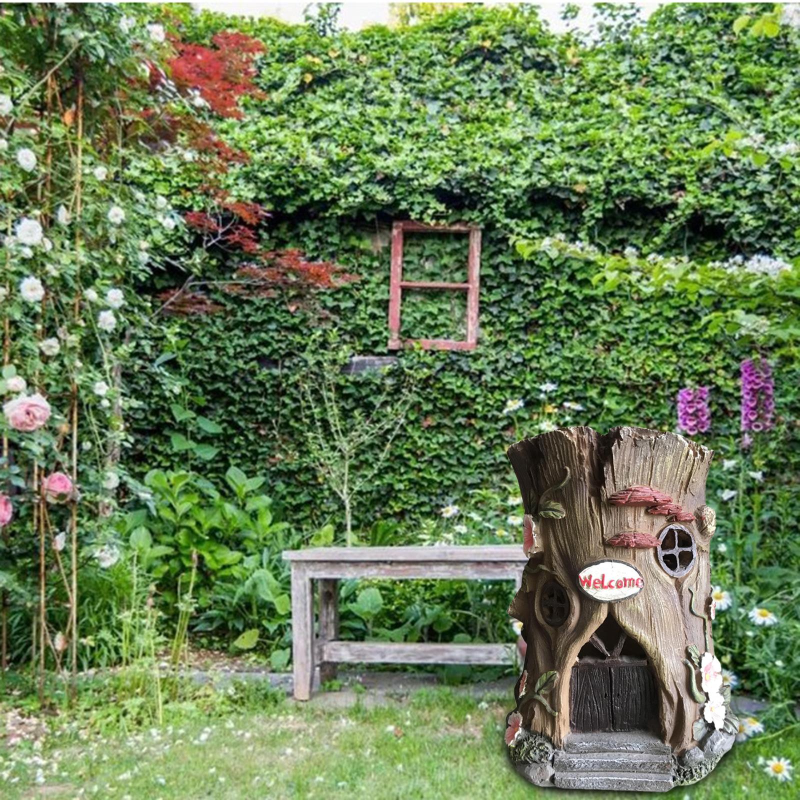 Resin WELCOME Tree Statue, Decoration, Rustic Indoor Outdoor Beach Yard, Room Home Decor, Yard Garden Desktop