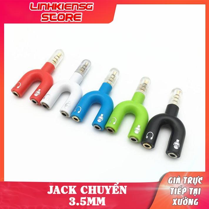 Jack CỤC chia chuyển 1 đầu 3.5mm ra 2 đầu jack loa và mic