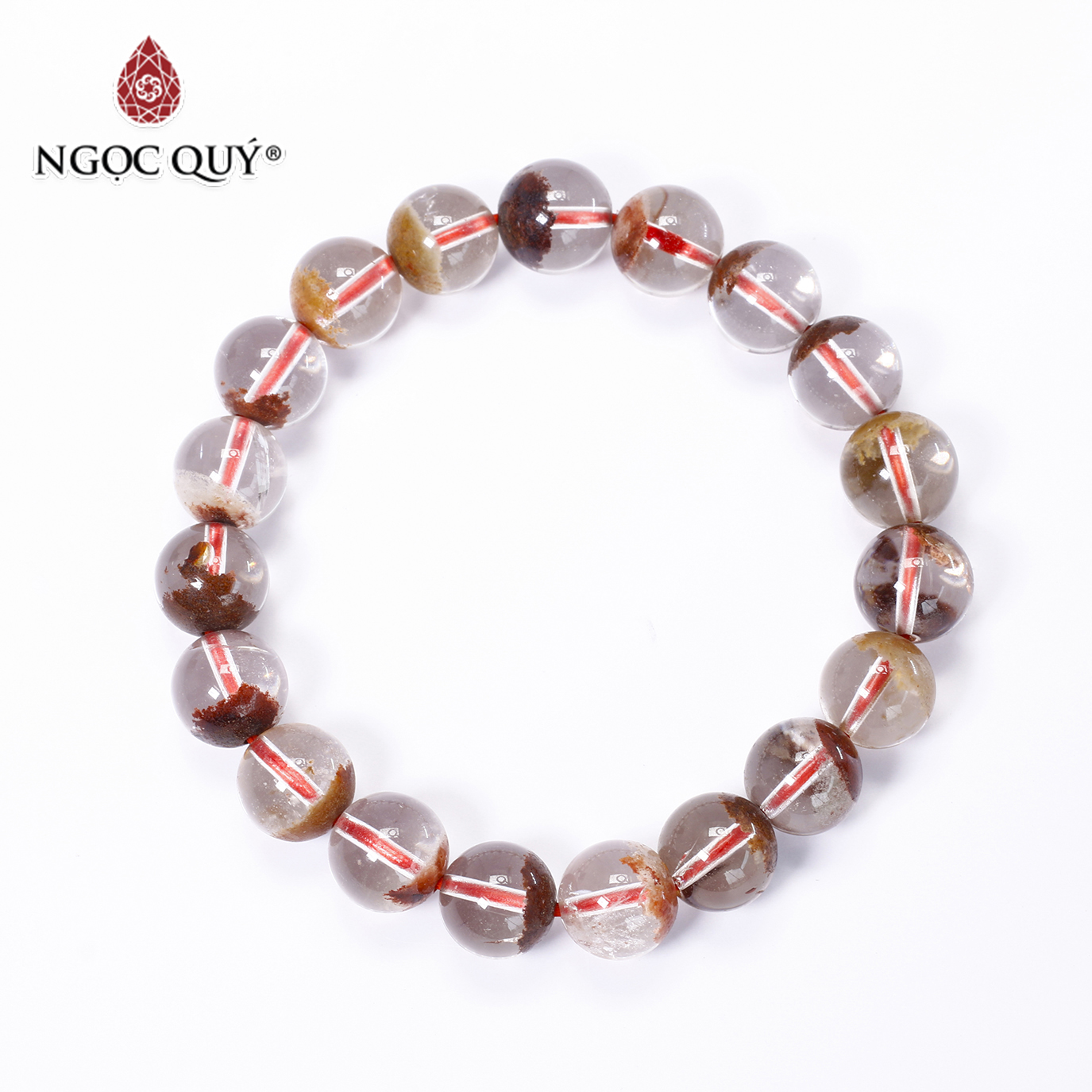 Vòng tay trơn đá thạch anh ưu linh đa sắc size hạt 10mm - Ngọc Quý Gemstones