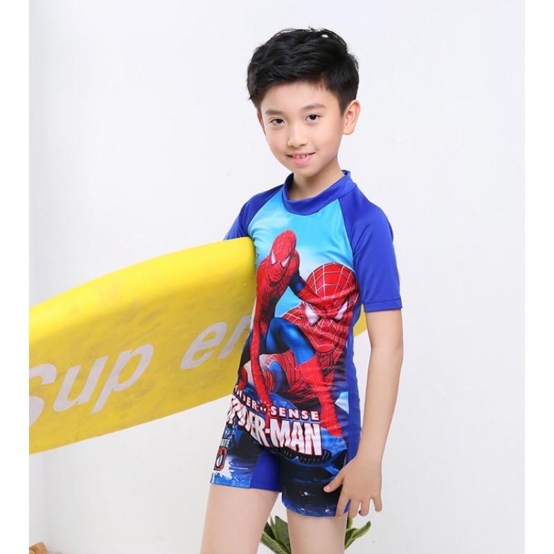 Bộ bơi liền thân siêu anh hùng, khủng long kèm nón cho bé trai Boi021 boi022 cho bé size từ nhí đến đại lên tới 48kg