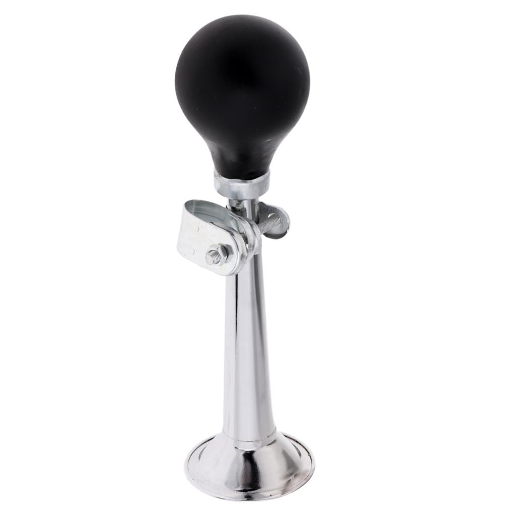 Bike Cycling Air Horn Hooter Bell Straight Horn Squeeze Rubber Bulb Silver
