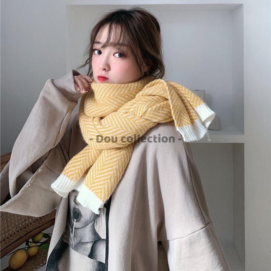 Khăn Len Choàng Cổ (Khăn Cashmere Len) Cao Cấp Trơn Sọc Xương Cá Nhật Bản - 40x200cm - PJN.ARC - Mã LN015