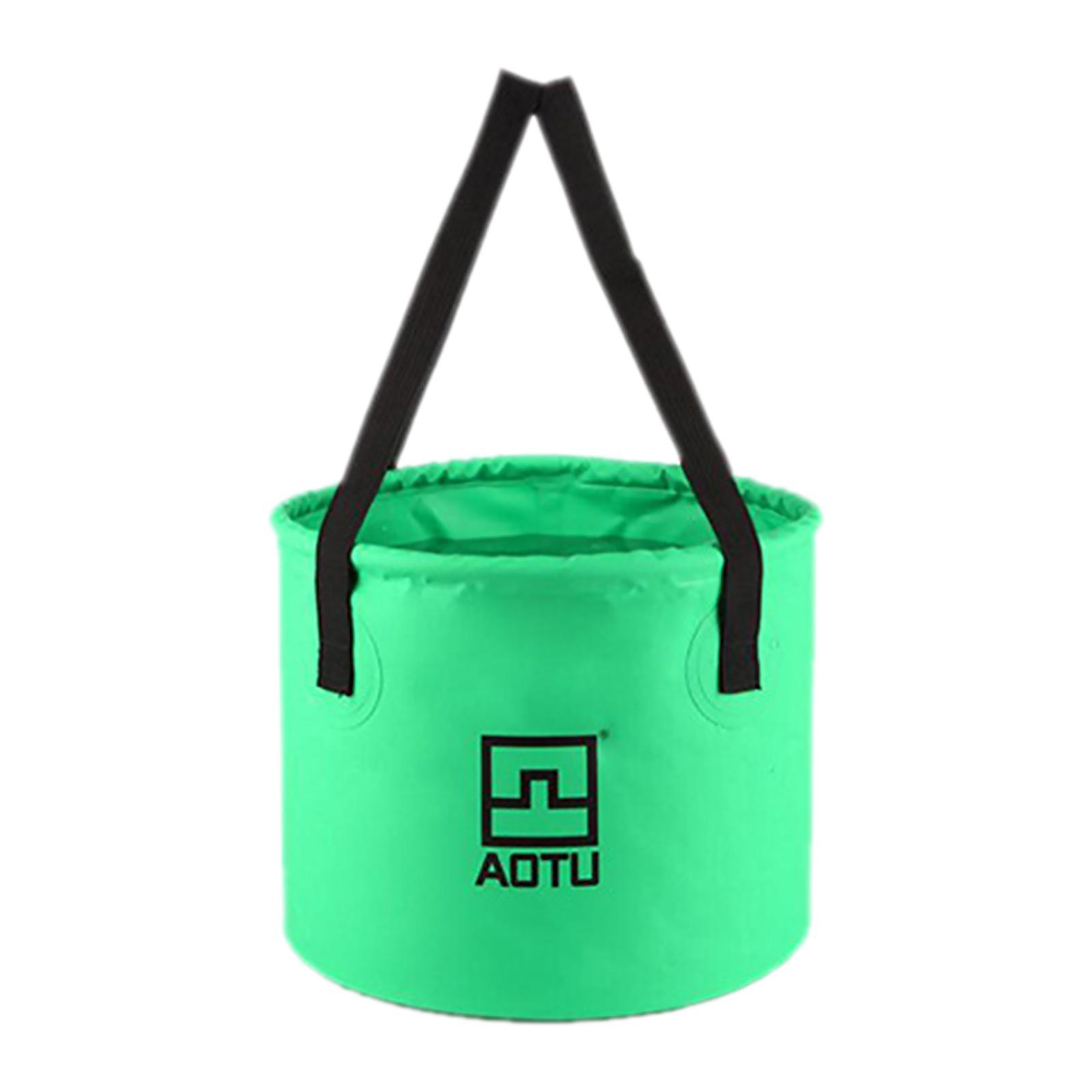 Portable Collapsible Bucket Folding Multifunctional Wash Basin for Camping Green