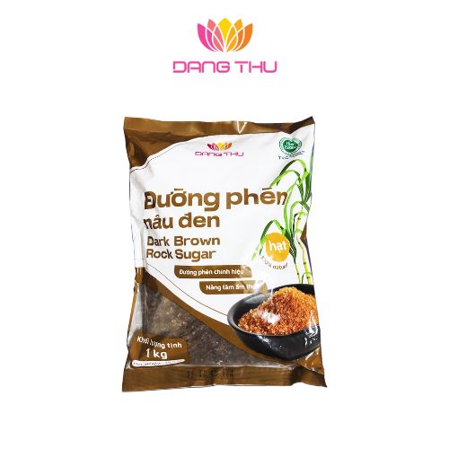 Đường phèn nâu đen túi 1kg ( Dark Brown Rock Sugar )