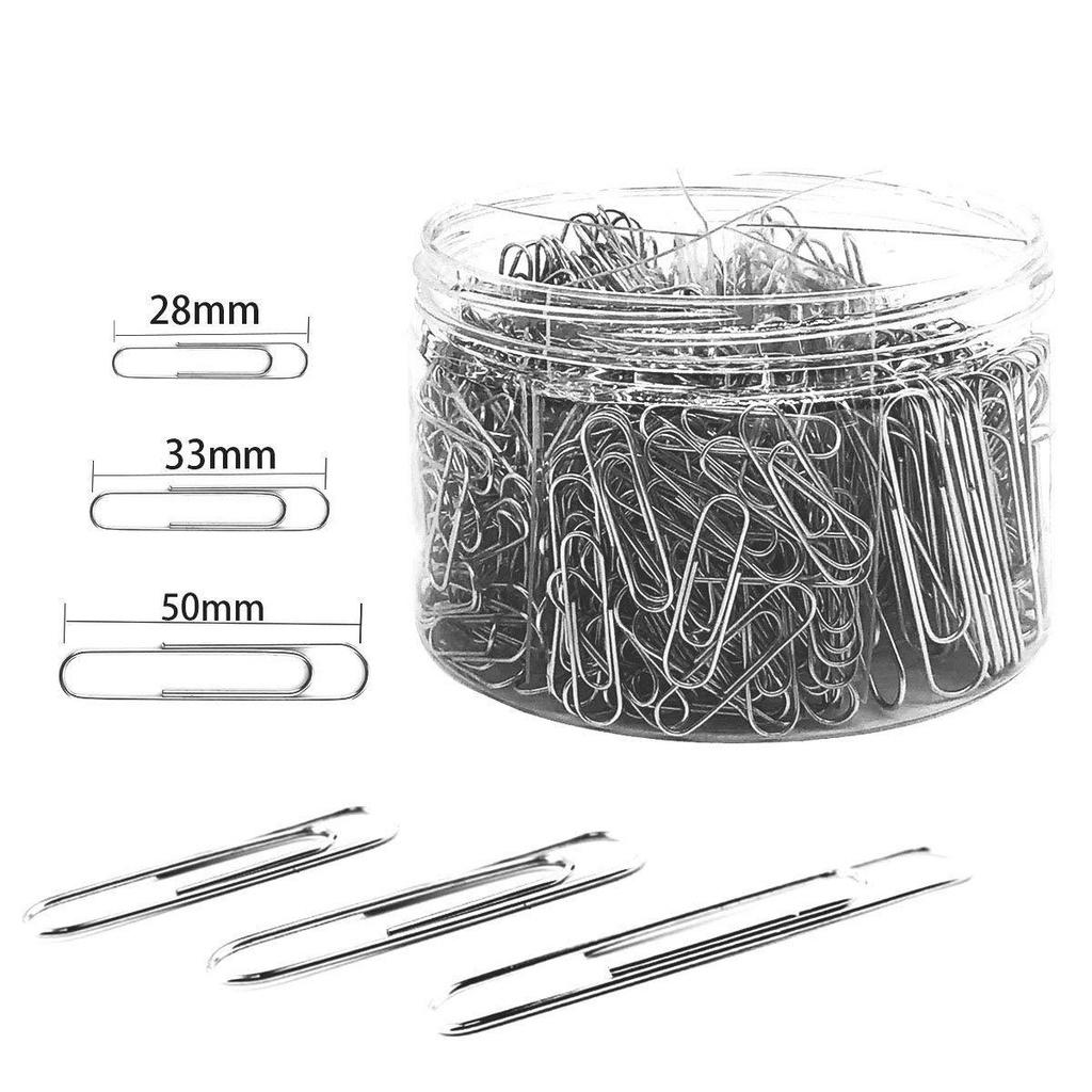 Lot de 700 trombones en argent pour bureau et organisation de documents personnels (28 mm, 33 mm, 50 mm) MM