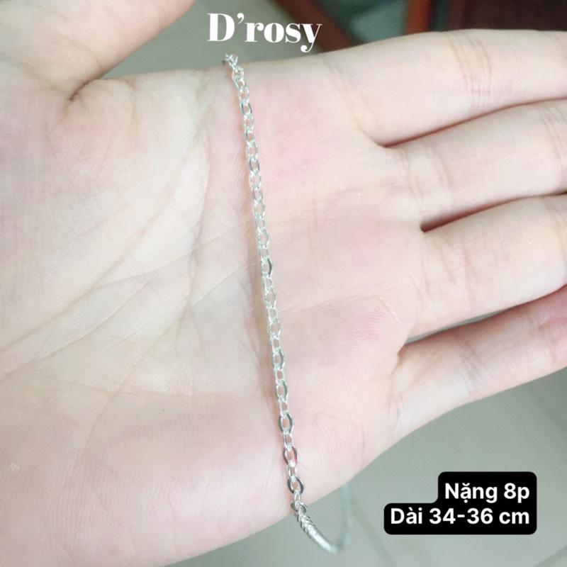 Dây chuyền bạc chữ O cho bé yêu dài 34-36 cm chuẩn bạc ta nguyên chất