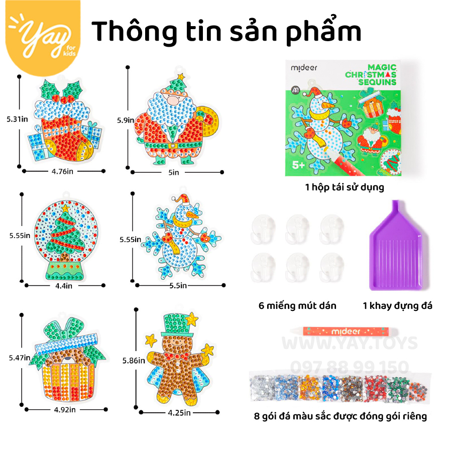 Bộ Thủ Công Đính Đá Nghệ Thuật Chủ Đề Giáng Sinh - Mideer