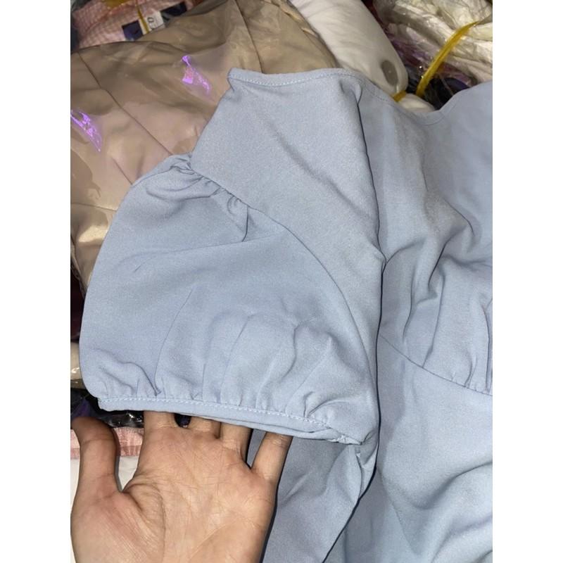 072 - ĐẦM XANH MIDI THẮT EO TRƠN