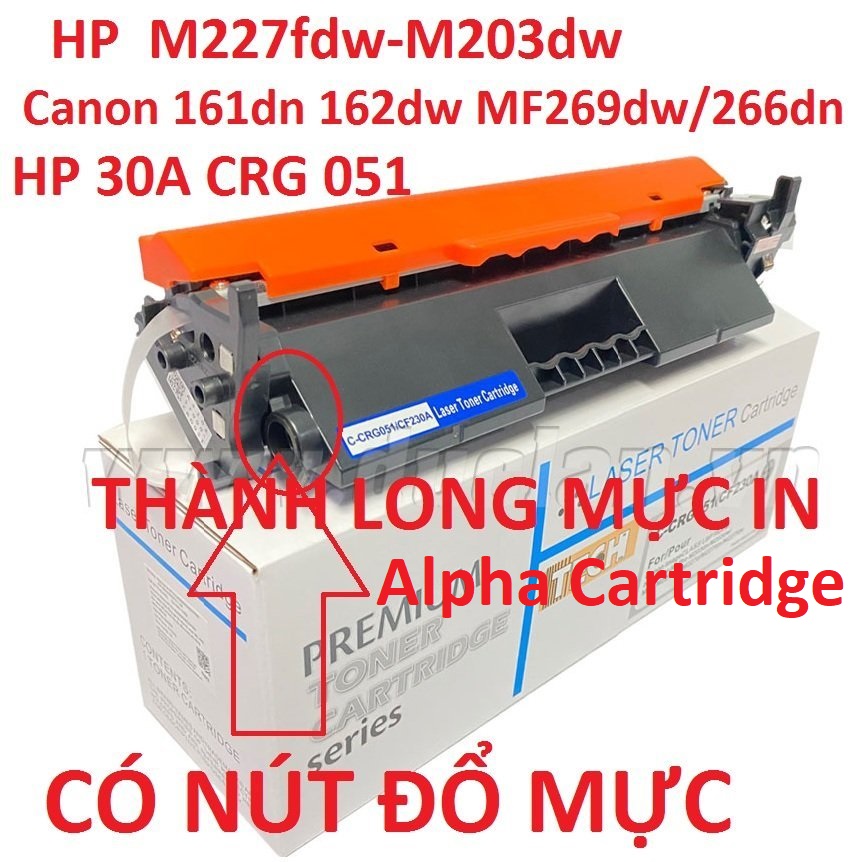 Hộp mực 30A CÓ CHÍP dành cho máy in HP Pro MFP M227fdn, M203dw, M203dn,.. Hàng chính hãng Alpha Cartridge