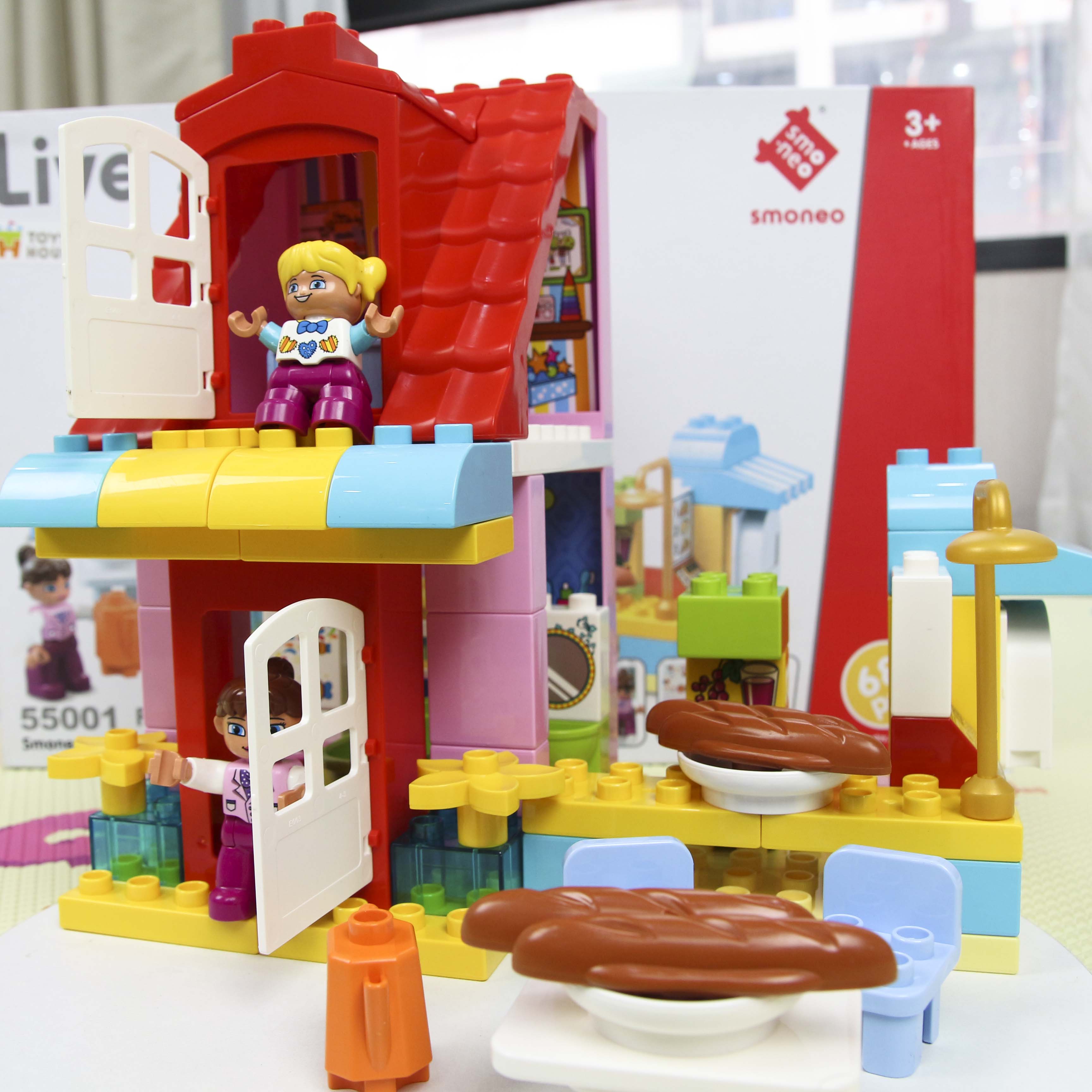 Bộ đồ chơi lắp ghép smoneo duplo cho bé cho bé Cửa hàng thức ăn nhanh vui vẻ 68 chi tiết Toyshouse - 55001