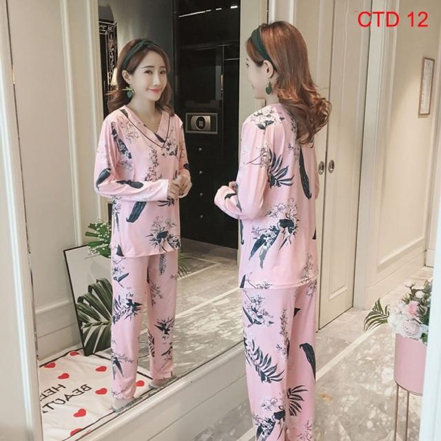 Bộ Cotton lụa sữa Bầu và Sau Sinh có chỗ cho con bú