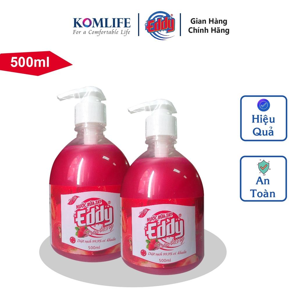 Nước rửa tay EDDY hương Dâu 500ml sạch khuẩn dưỡng da hương thơm tự nhiên