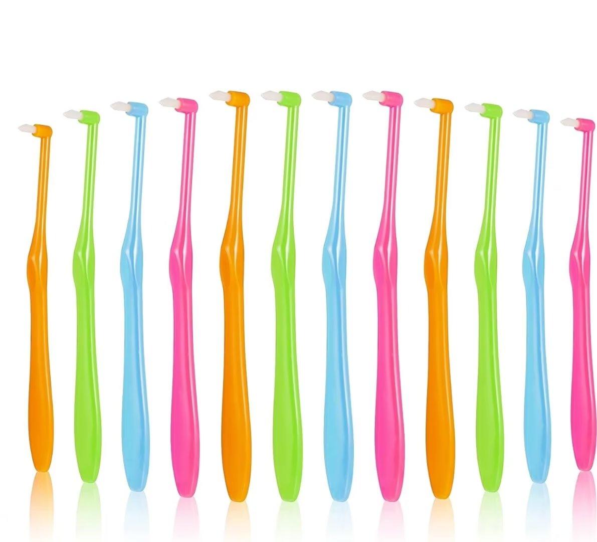 Gói 12 Bàn chải đánh răng chần sợi, Bàn chải đánh răng chần sợi đơn Bàn chải đánh răng nhỏ Bàn chải chần sợi Bàn chải đánh răng chần sợi mềm Bàn chải đánh răng Trim Bàn chải kẽ răng đơn