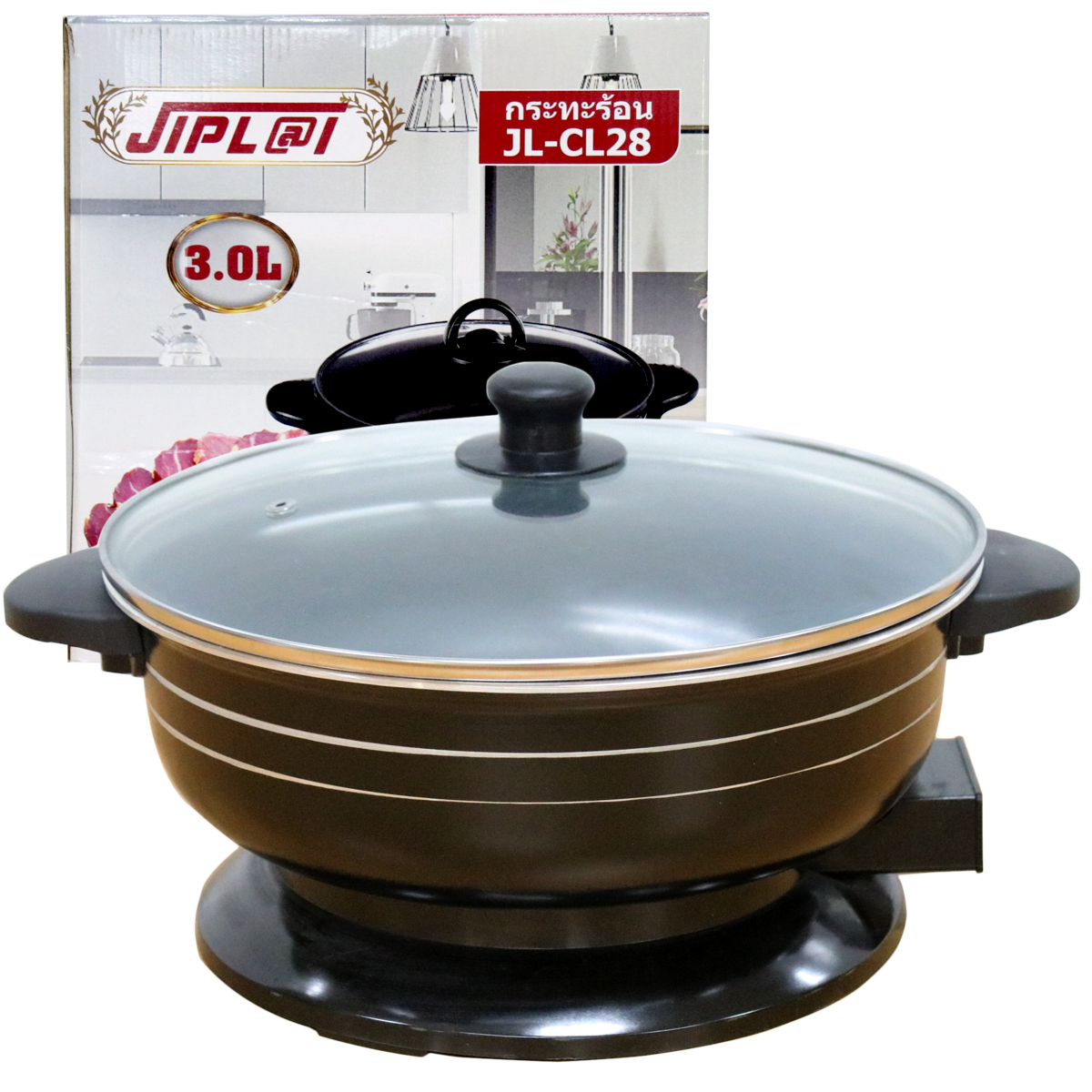 Nồi Lẩu Điện Hấp 3L JLPL@L JL-CL28 Đa Năng Công Suất 1350W Có Khay Hấp Inox Dùng Để Nấu Lẩu,Nướng,Hấp,Chiên,Xào,Kho,Nấu-Hàng Chính Hãng