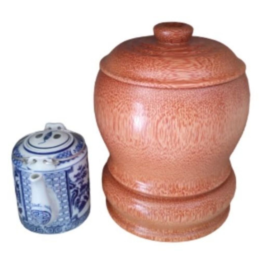 Bình Giữ Ấm Trà Gỗ Dừa Nguyên Khối Và Bình Trà 800 - 950ml - Sản Phẩm Được Sản Xuất Tại Bến Tre