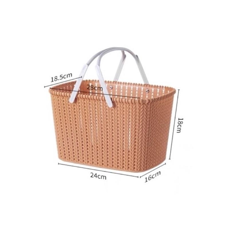 Làn 2 quai,giỏ nhựa xếp đồ phong cách Hàn