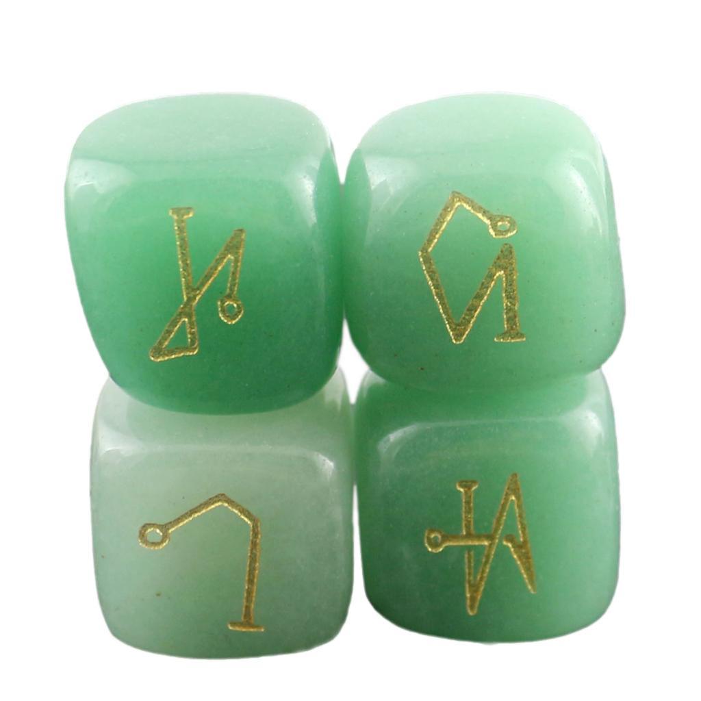 Natural Crystal Stone Engraved 4 Angel Symbols Palm Stone