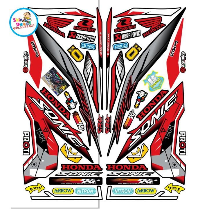 Tem xe sonic 150 đỏ đen