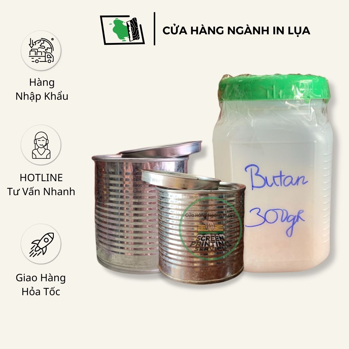 Dung môi hột chậm khô Butan pha mực in lụa PP PE làm chậm khô mực in, chống bít bản