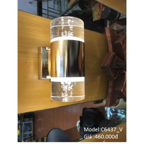 Đèn treo tường pha lê 2 đầu thân vàng, đèn trang trí phòng khách, phòng ngủ, lối đi, ban công C6428 V-->C6452V