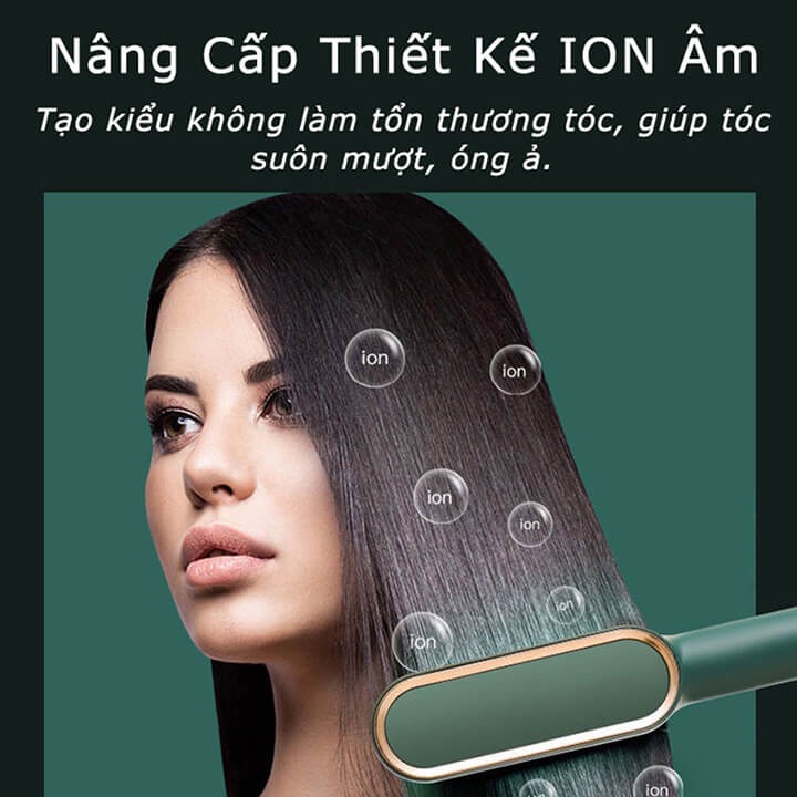 Lược điện chải thẳng tóc , uốn cụp tóc chuyên nghiệp và tiện lợi - Máy uốn tóc siêu tốc hiện đại công nghệ Hàn Quốc mẫu mới