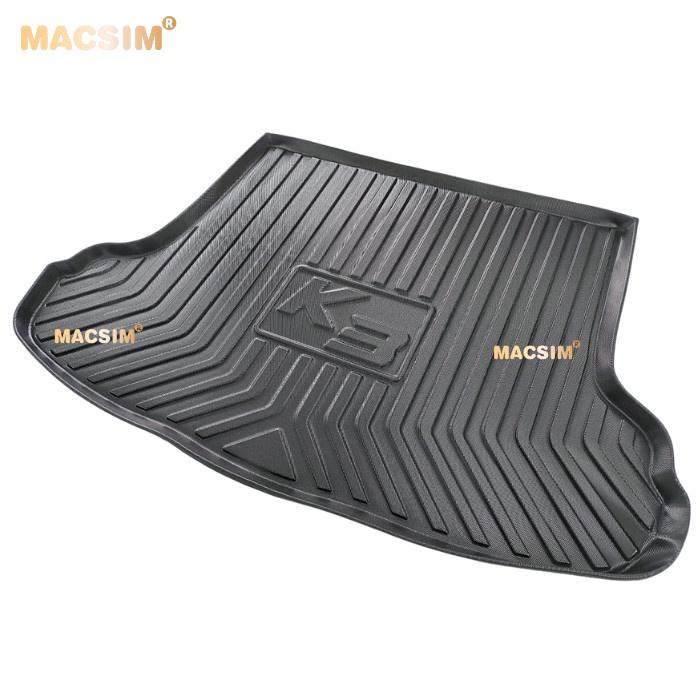 Thảm lót cốp xe ô tô Kia K3 2013- 2017 nhãn hiệu Macsim chất liệu TPV cao cấp màu đen