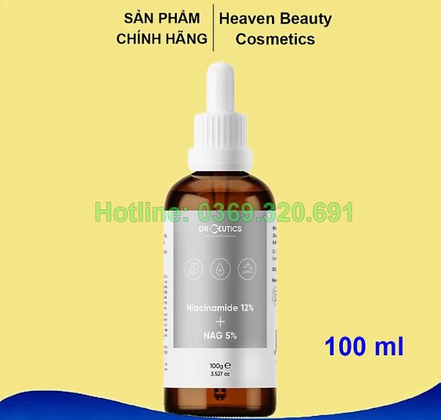 Serum DrCeutics Niacinamide 12% + NAG 5% Giảm Thâm Sáng Da Kiềm Dầu