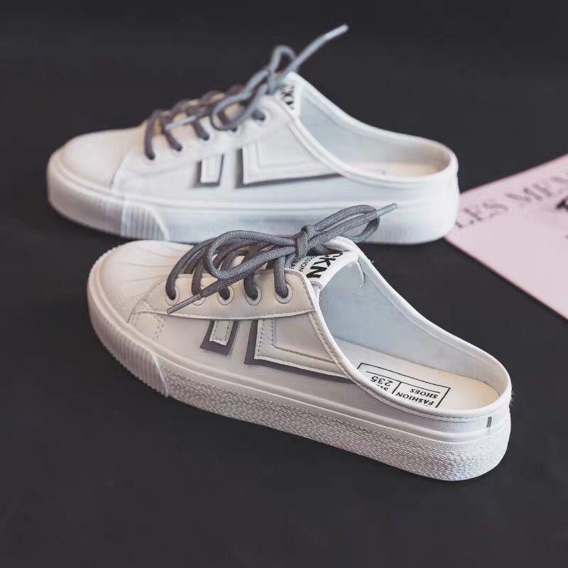 Giày lười vải canvas thời trang mùa thu mới 2021 cho nữ