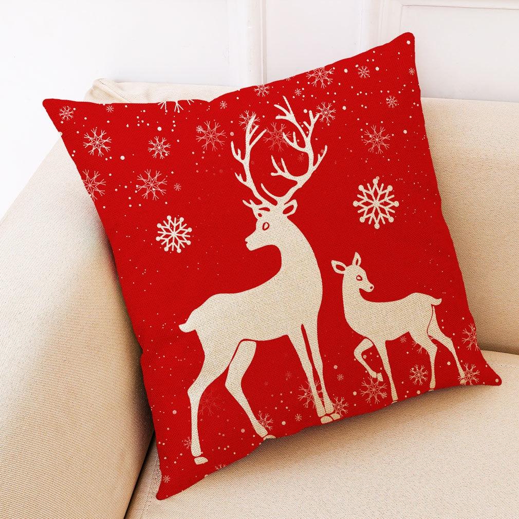 Vỏ gối in họa tiết giáng sinh trang trí nhà cửa